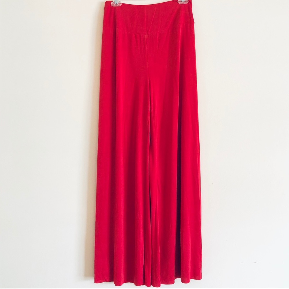 Free People Hight Waist Palazzo Pants Red Wide Leg - Picture 1 of 6